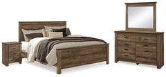 Diamond Furniture - Ashley Furniture - Trinell King Panel Bed, Dresser, Mirror and Nightstand - King Panel Bed, Dresser, Mirror and Nightstand - B446B94