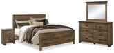 Diamond Furniture - Ashley Furniture - Trinell King Panel Bed, Dresser, Mirror and 2 Nightstands - King Panel Bed, Dresser, Mirror and 2 Nightstands - B446B74