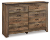 Diamond Furniture - Ashley Furniture - Trinell Dresser - Six Drawer Dresser / Brown - B446-31