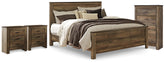 Diamond Furniture - Ashley Furniture - Trinell King Panel Bed, Chest and 2 Nightstands - King Panel Bed, Chest and 2 Nightstands - B446B96