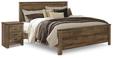 Diamond Furniture - Ashley Furniture - Trinell King Panel Bed and Nightstand - King Panel Bed and Nightstand - B446B60