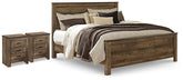 Diamond Furniture - Ashley Furniture - Trinell King Panel Bed and 2 Nightstands - King Panel Bed and 2 Nightstands - B446B107