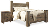 Diamond Furniture - Ashley Furniture - Trinell Queen Poster Bed and Nightstand - Queen Poster Bed and Nightstand - B446B62