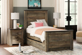 Diamond Furniture - Ashley Furniture - Trinell Twin Panel Bed with 1 Large Storage Drawer - Twin Panel Bed with 1 Large Storage Drawer - B446B8