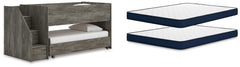 Diamond Furniture - Ashley Furniture - Frandern Twin Over Twin Loft Bed and Mattresses - Twin Over Twin Loft Bed and Mattresses - B4480B27