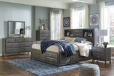 Diamond Furniture - Ashley Furniture - Caitbrook King Storage Bed, Dresser, Mirror, Chest and 2 Nightstands - King Storage Bed, Dresser, Mirror, Chest and 2 Nightstands - B476B24
