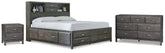 Diamond Furniture - Ashley Furniture - Caitbrook Queen Storage Bed, Dresser and Nightstand - Queen Storage Bed, Dresser and Nightstand - B476B37