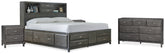 Diamond Furniture - Ashley Furniture - Caitbrook California King Storage Bed, Dresser and 2 Nightstands - California King Storage Bed, Dresser and 2 Nightstands - B476B31