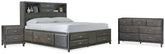 Diamond Furniture - Ashley Furniture - Caitbrook King Storage Bed, Dresser and Nightstand - King Storage Bed, Dresser and Nightstand - B476B12
