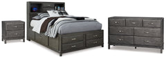 Diamond Furniture - Ashley Furniture - Caitbrook Full Storage Bed, Dresser and Nightstand - Full Storage Bed, Dresser and Nightstand - B476B36
