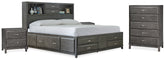 Diamond Furniture - Ashley Furniture - Caitbrook King Storage Bed, Chest and 2 Nightstands - King Storage Bed, Chest and 2 Nightstands - B476B20