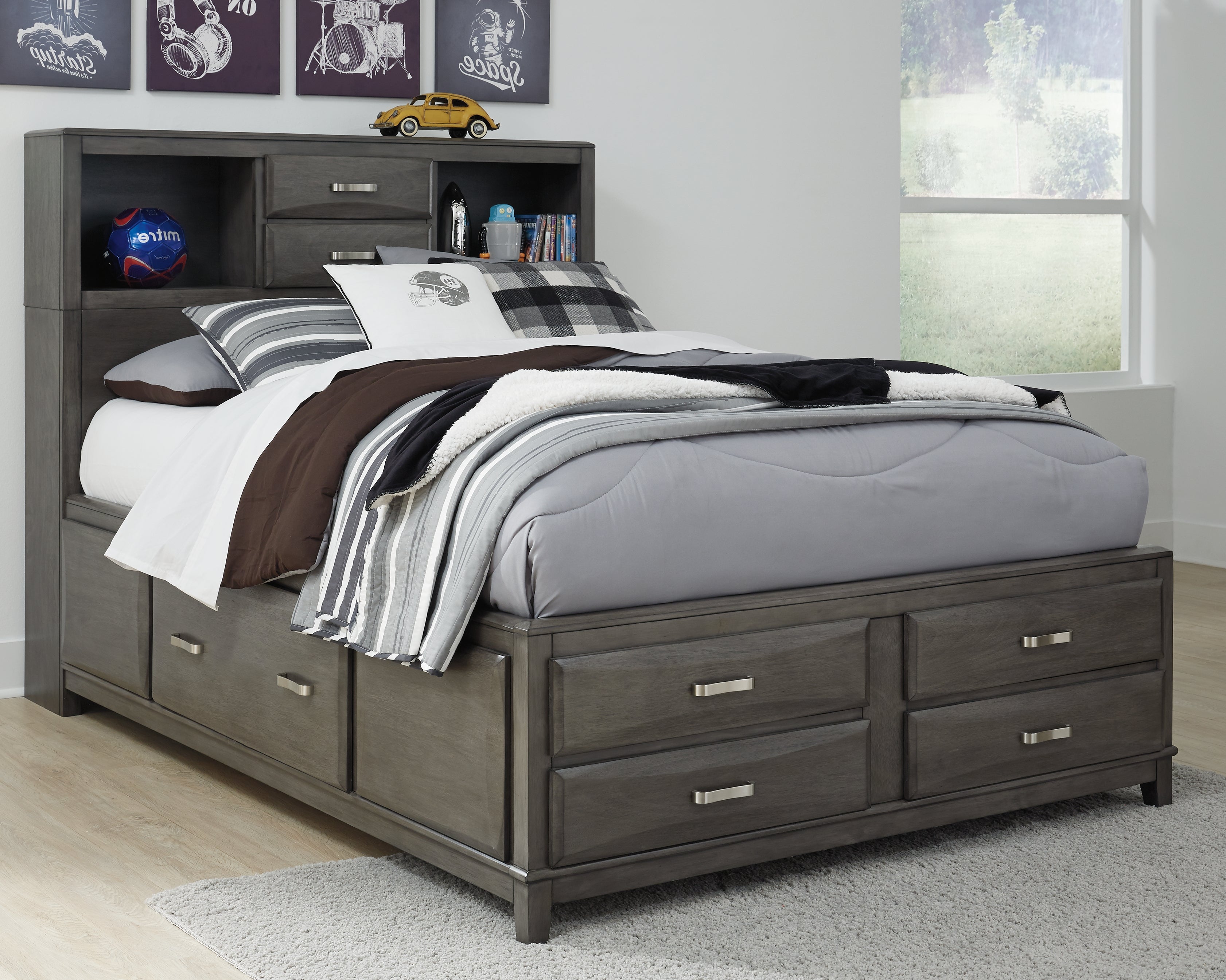 Diamond Furniture - Ashley Furniture - Caitbrook Full Storage Bed with 7 Drawers - Full Storage Bed with 7 Drawers - B476B4