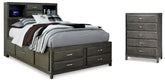 Diamond Furniture - Ashley Furniture - Caitbrook Full Storage Bed and Chest - Full Storage Bed and Chest - B476B27