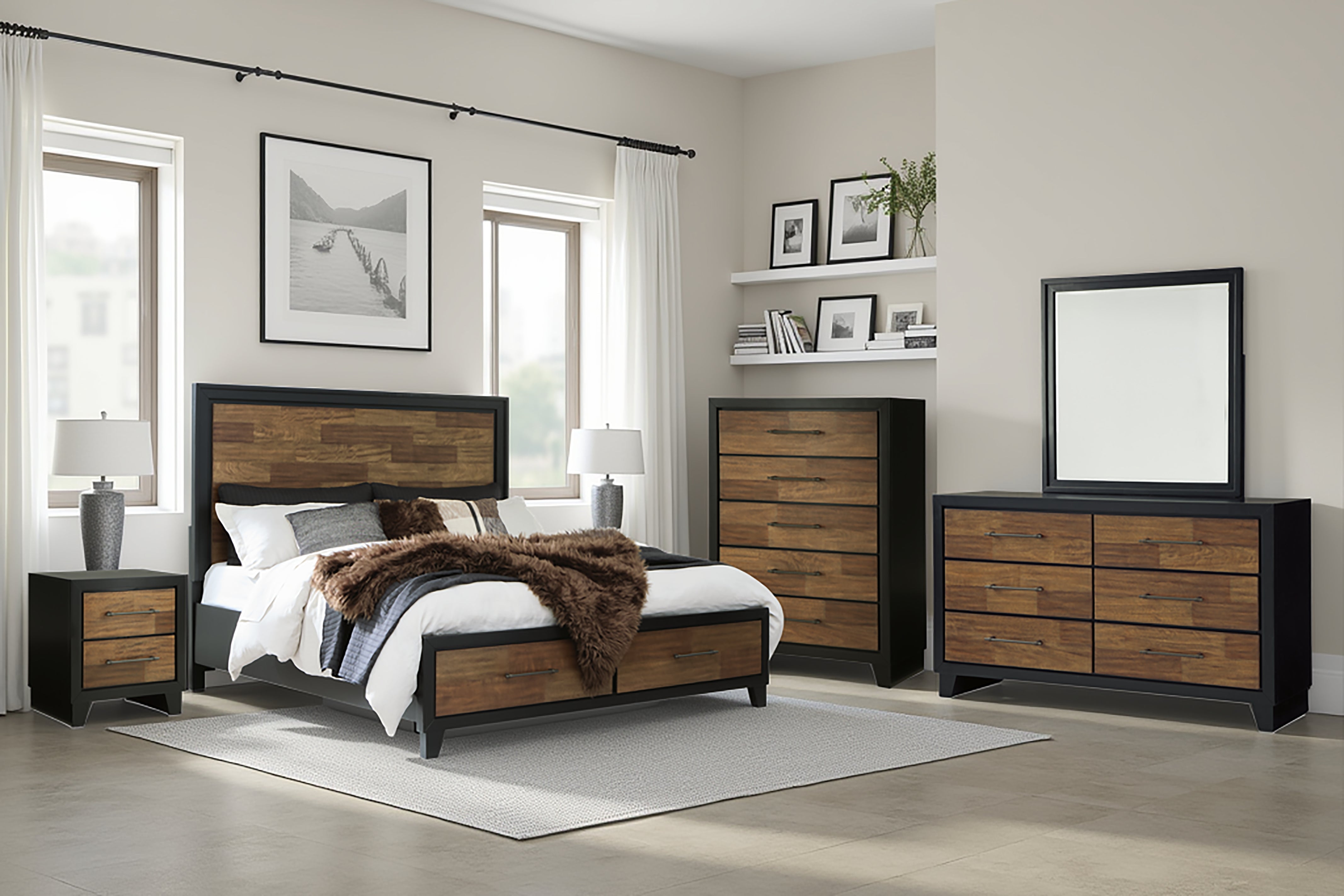 Diamond Furniture - Ashley Furniture - Kraeburn Queen Panel Storage Bed - Queen Panel Storage Bed - B496B6