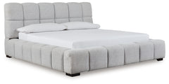 Diamond Furniture - Ashley Furniture - Grendusk California King Upholstered Bed - California King Upholstered Bed / Light Gray - PCB584B3