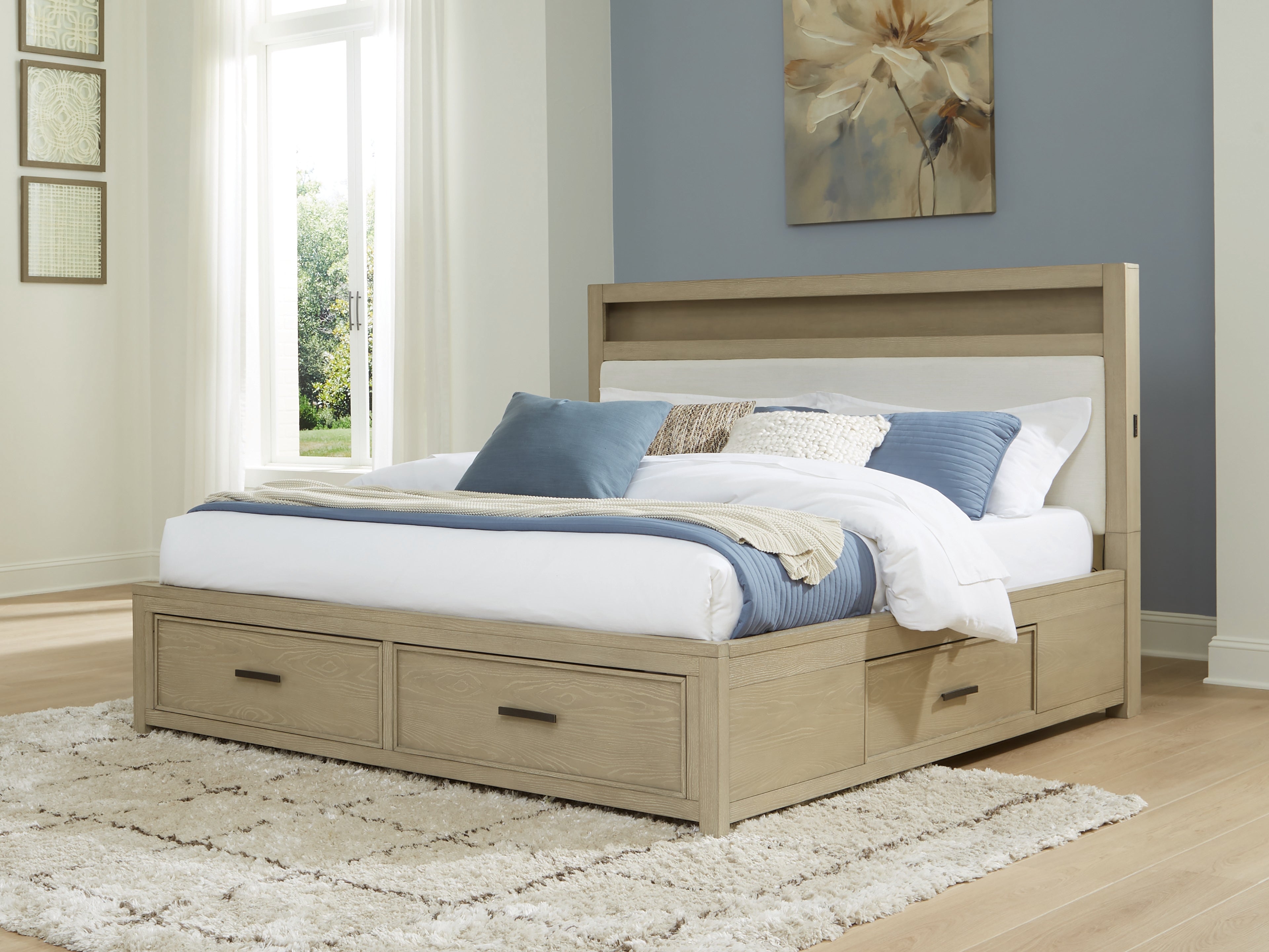 Diamond Furniture - Ashley Furniture - Calmoro King Bookcase Bed - King Bookcase Bed - B602B8