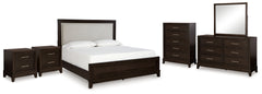 Diamond Furniture - Ashley Furniture - Neymorton King Panel Bed, Dresser, Mirror, Chest and 2 Nightstands - King Panel Bed, Dresser, Mirror, Chest and 2 Nightstands - B618B12