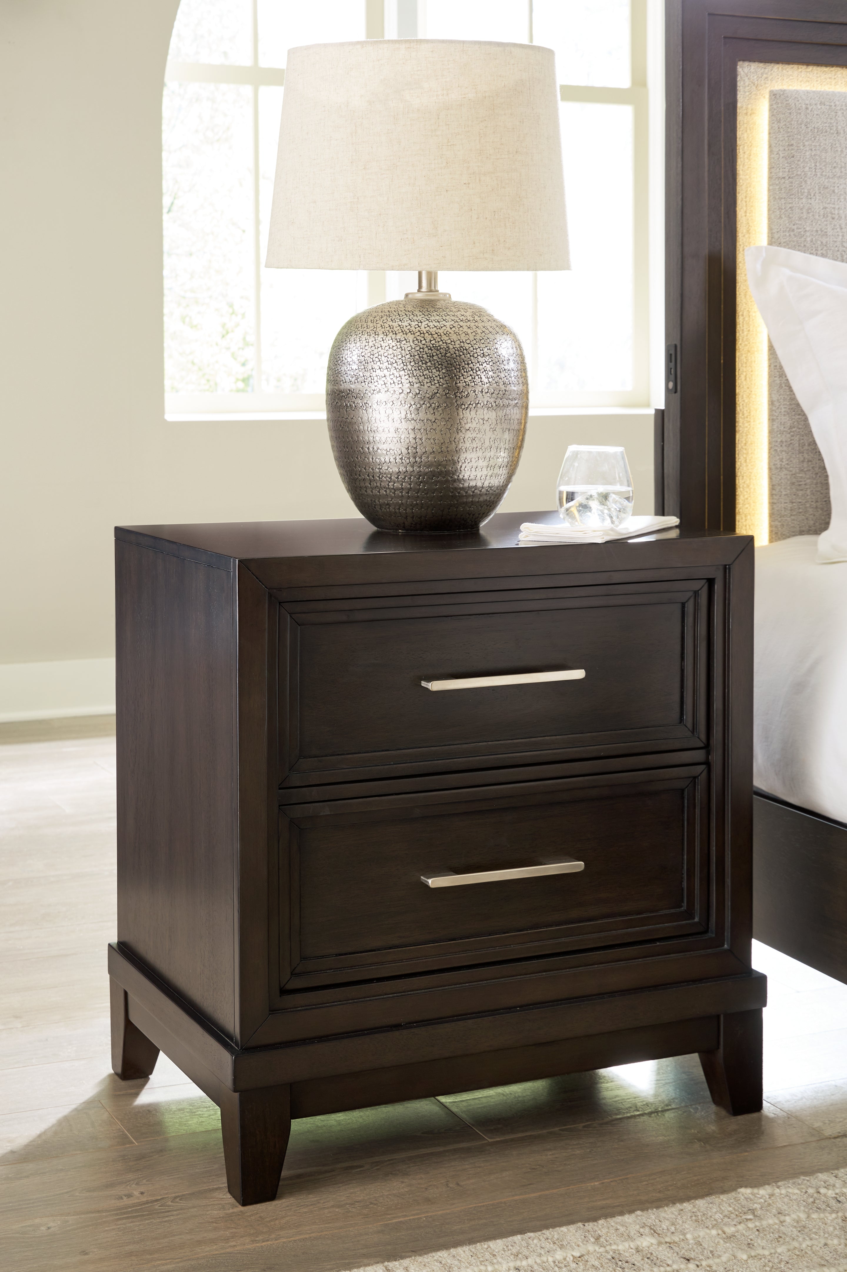 Diamond Furniture - Ashley Furniture - Neymorton Nightstand - Two Drawer Night Stand - B618-92