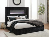 Diamond Furniture - Ashley Furniture - Tayleena Queen Upholstered Bed with Fireplace and Wireless Audio - Queen Upholstered Bed with Fireplace and Wireless Audio - PCB620B1