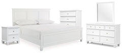 Diamond Furniture - Ashley Furniture - Fortman King Panel Bed, Dresser, Mirror, Chest and Nightstand - King Panel Bed, Dresser, Mirror, Chest and Nightstand - B680B18