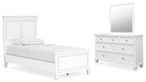 Diamond Furniture - Ashley Furniture - Fortman Twin Panel Bed, Dresser and Mirror - Twin Panel Bed, Dresser and Mirror - B680B7