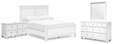 Diamond Furniture - Ashley Furniture - Fortman Queen Panel Bed, Dresser, Mirror and 2 Nightstands - Queen Panel Bed, Dresser, Mirror and 2 Nightstands - B680B16