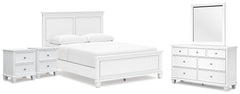 Diamond Furniture - Ashley Furniture - Fortman Queen Panel Bed, Dresser, Mirror and 2 Nightstands - Queen Panel Bed, Dresser, Mirror and 2 Nightstands - B680B16