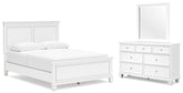Diamond Furniture - Ashley Furniture - Fortman Queen Panel Bed, Dresser and Mirror - Queen Panel Bed, Dresser and Mirror - B680B3