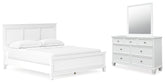 Diamond Furniture - Ashley Furniture - Fortman California King Panel Bed, Dresser and Mirror - California King Panel Bed, Dresser and Mirror - B680B14