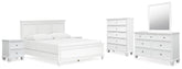 Diamond Furniture - Ashley Furniture - Fortman King Panel Bed, Dresser, Mirror, Chest and 2 Nightstands - King Panel Bed, Dresser, Mirror, Chest and 2 Nightstands - B680B19