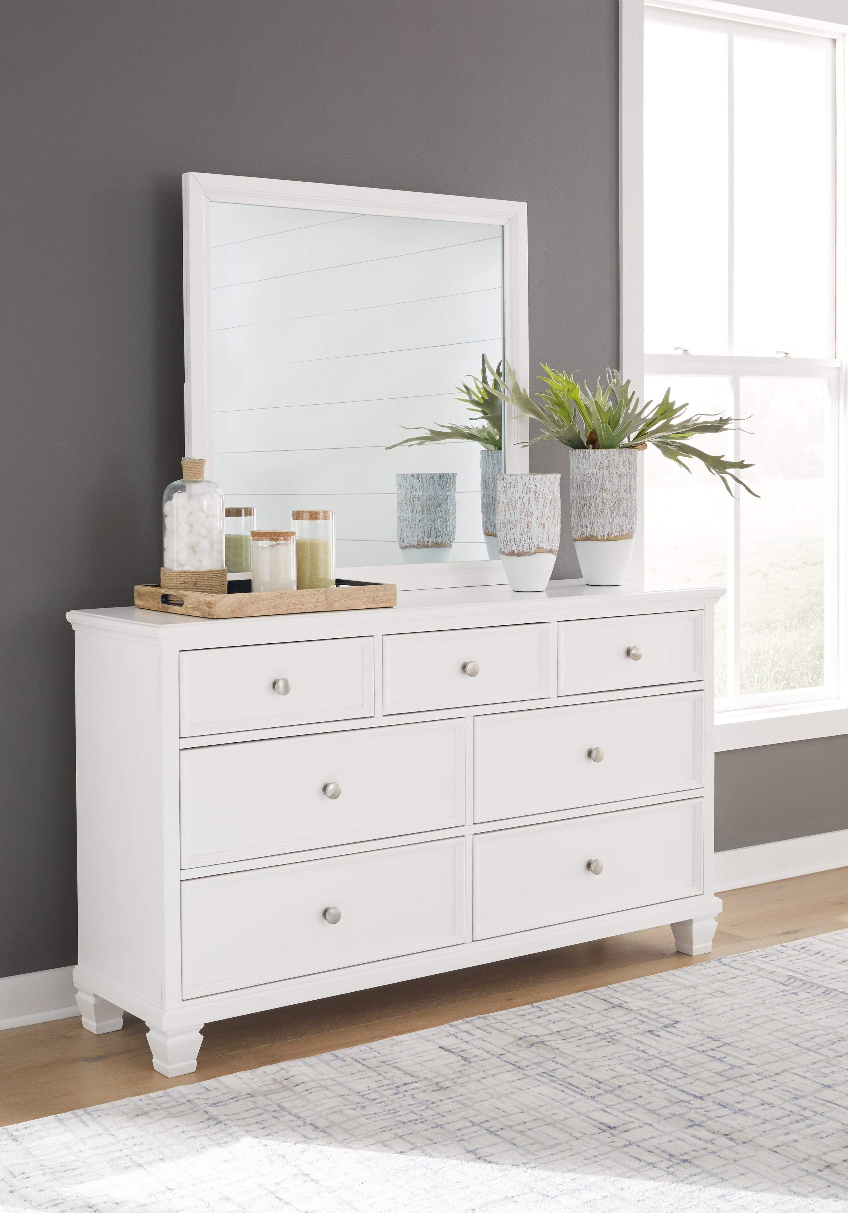 Diamond Furniture - Ashley Furniture - Fortman Dresser and Mirror - Dresser and Mirror - B680B1
