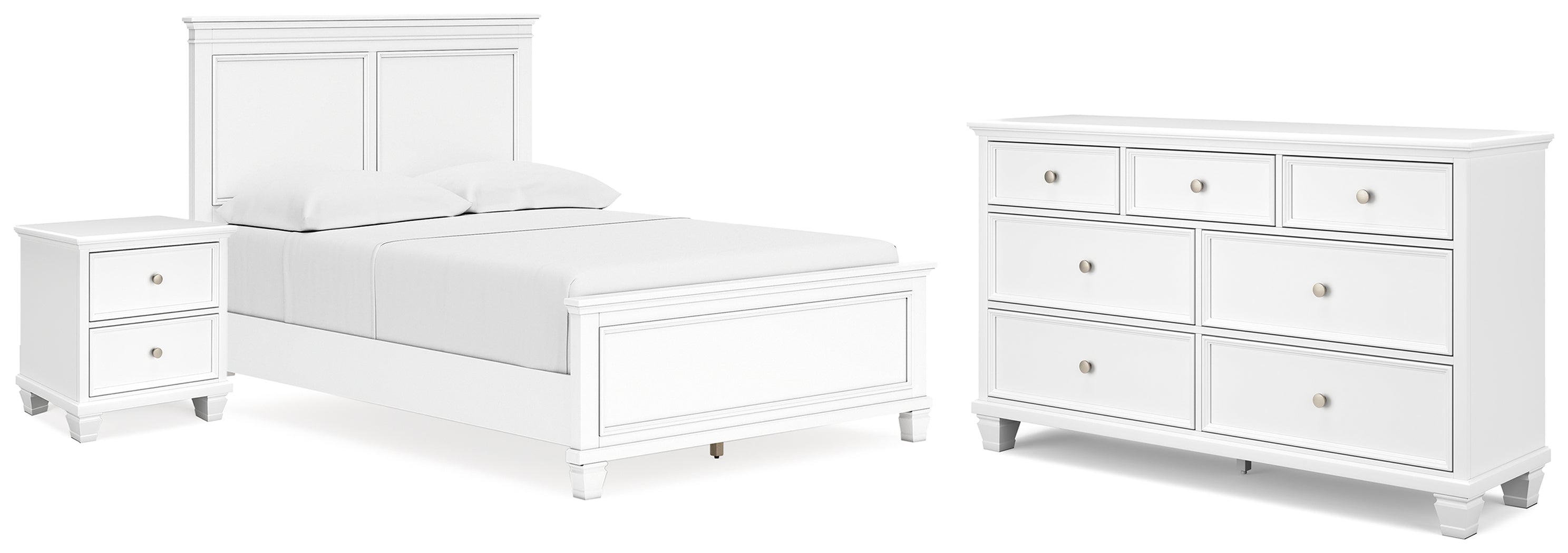 Diamond Furniture - Ashley Furniture - Fortman Full Panel Bed, Dresser and Nightstand - Full Panel Bed, Dresser and Nightstand - B680B28