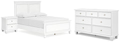 Diamond Furniture - Ashley Furniture - Fortman Full Panel Bed, Dresser and Nightstand - Full Panel Bed, Dresser and Nightstand - B680B28