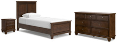 Diamond Furniture - Ashley Furniture - Danabrin Twin Panel Bed, Dresser and Nightstand - Twin Panel Bed, Dresser and Nightstand - B685B29