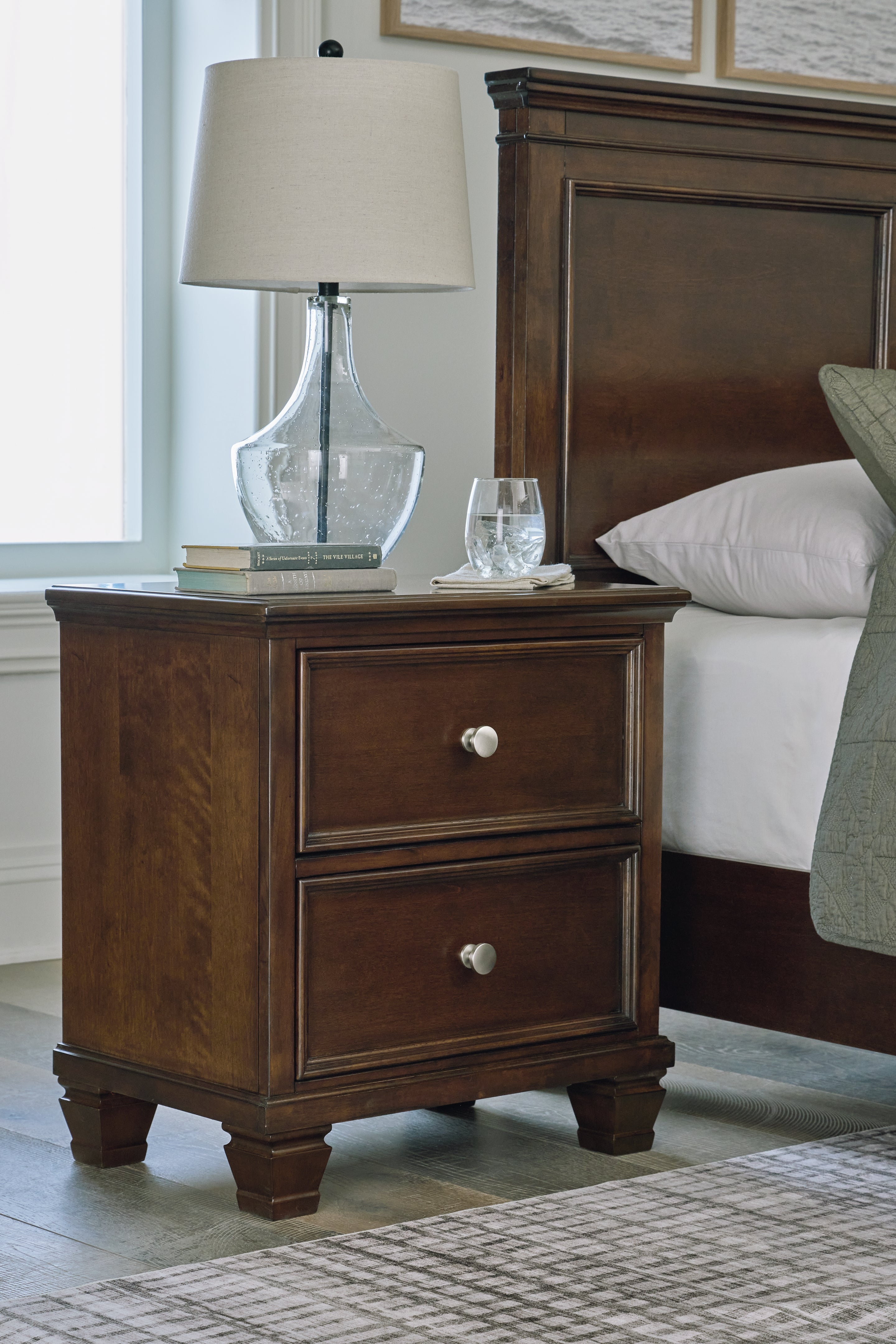 Diamond Furniture - Ashley Furniture - Danabrin Nightstand - Two Drawer Night Stand - B685-92