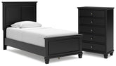 Diamond Furniture - Ashley Furniture - Lanolee Twin Panel Bed and Chest - Twin Panel Bed and Chest - B687B30