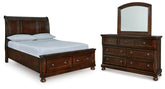 Diamond Furniture - Ashley Furniture - Porter Queen Sleigh Storage Bed, Dresser and Mirror - Queen Sleigh Storage Bed, Dresser and Mirror - B697B53