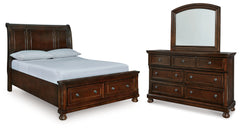 Diamond Furniture - Ashley Furniture - Porter Queen Sleigh Storage Bed, Dresser and Mirror - Queen Sleigh Storage Bed, Dresser and Mirror - B697B53