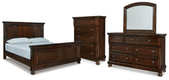 Diamond Furniture - Ashley Furniture - Porter California King Panel Bed, Dresser, Mirror and Chest - California King Panel Bed, Dresser, Mirror and Chest - B697B40