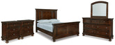 Diamond Furniture - Ashley Furniture - Porter Queen Panel Bed, Dresser, Mirror and 2 Nightstands - Queen Panel Bed, Dresser, Mirror and 2 Nightstands - B697B52