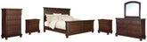 Diamond Furniture - Ashley Furniture - Porter Queen Panel Bed, Dresser, Mirror, Chest and 2 Nightstands - Queen Panel Bed, Dresser, Mirror, Chest and 2 Nightstands - B697B38