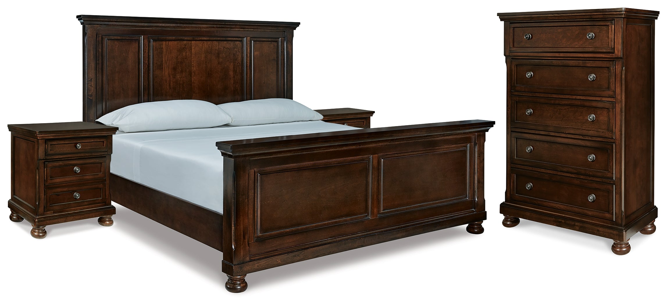 Diamond Furniture - Ashley Furniture - Porter King Panel Bed, Chest and 2 Nightstands - King Panel Bed, Chest and 2 Nightstands - B697B31
