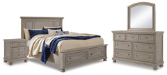 Diamond Furniture - Ashley Furniture - Lettner Queen Panel Storage Bed, Dresser, Mirror and Nightstand - Queen Panel Storage Bed, Dresser, Mirror and Nightstand - B733B46