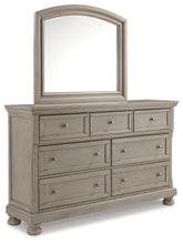Diamond Furniture - Ashley Furniture - Lettner Queen Panel Bed, Dresser and Mirror - Queen Panel Bed, Dresser and Mirror / Light Gray - B733B4