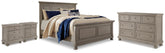 Diamond Furniture - Ashley Furniture - Lettner Queen Panel Bed, Dresser and 2 Nightstands - Queen Panel Bed, Dresser and 2 Nightstands - B733B60
