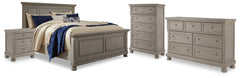 Diamond Furniture - Ashley Furniture - Lettner California King Panel Bed, Dresser, Chest and 2 Nightstands - California King Panel Bed, Dresser, Chest and 2 Nightstands - B733B47