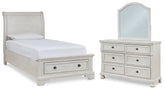 Diamond Furniture - Ashley Furniture - Robbinsdale Twin Sleigh Storage Bed, Dresser and Mirror - Twin Sleigh Storage Bed, Dresser and Mirror - B742B14