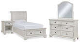 Diamond Furniture - Ashley Furniture - Robbinsdale Twin Storage Bed, Dresser, Mirror and Nightstand - Twin Storage Bed, Dresser, Mirror and Nightstand - B742B36