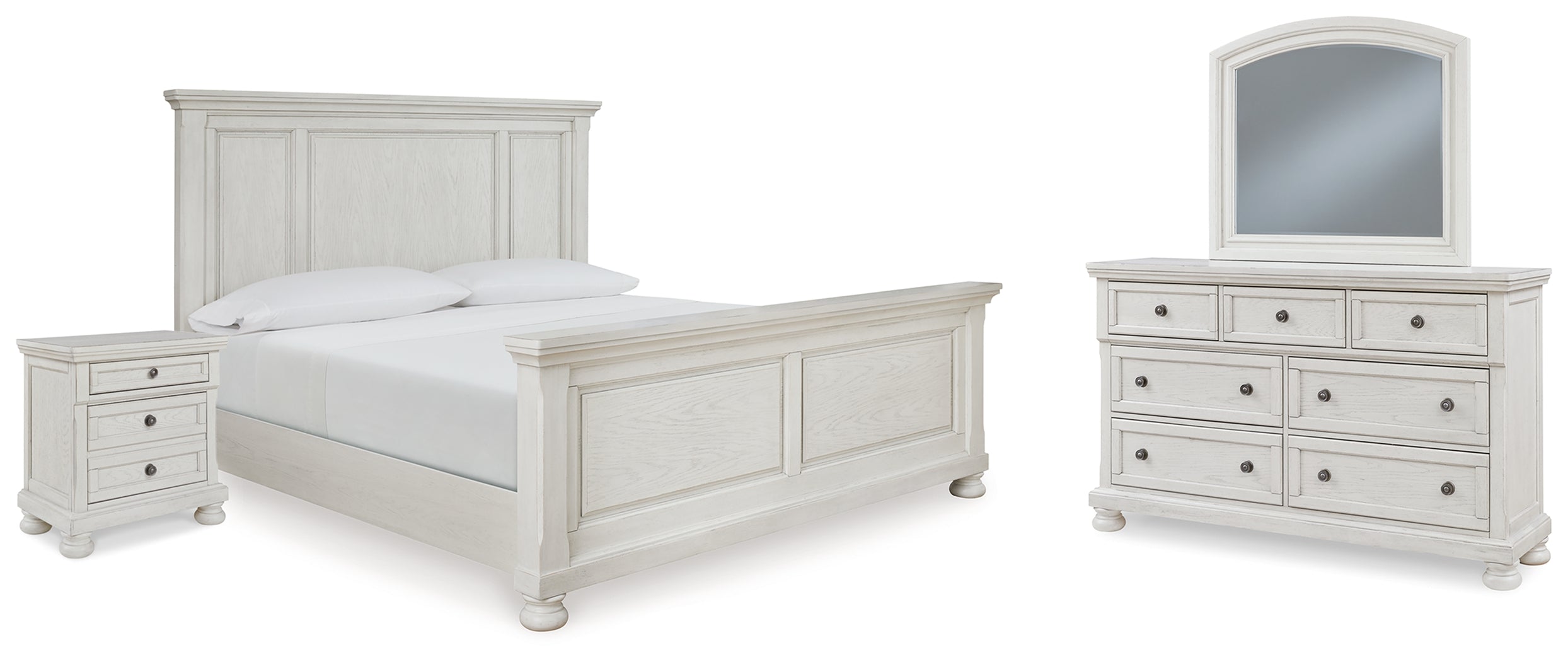 Diamond Furniture - Ashley Furniture - Robbinsdale Queen Panel Bed, Dresser, Mirror and Nightstand - Queen Panel Bed, Dresser, Mirror and Nightstand - B742B40