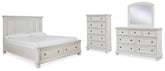 Diamond Furniture - Ashley Furniture - Robbinsdale Queen Panel Storage Bed, Dresser, Mirror and Chest - Queen Panel Storage Bed, Dresser, Mirror and Chest - B742B27